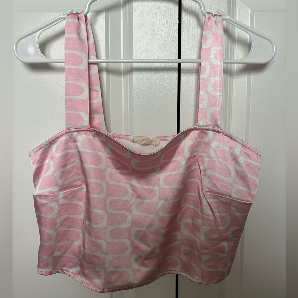 Pink and White Tank Top